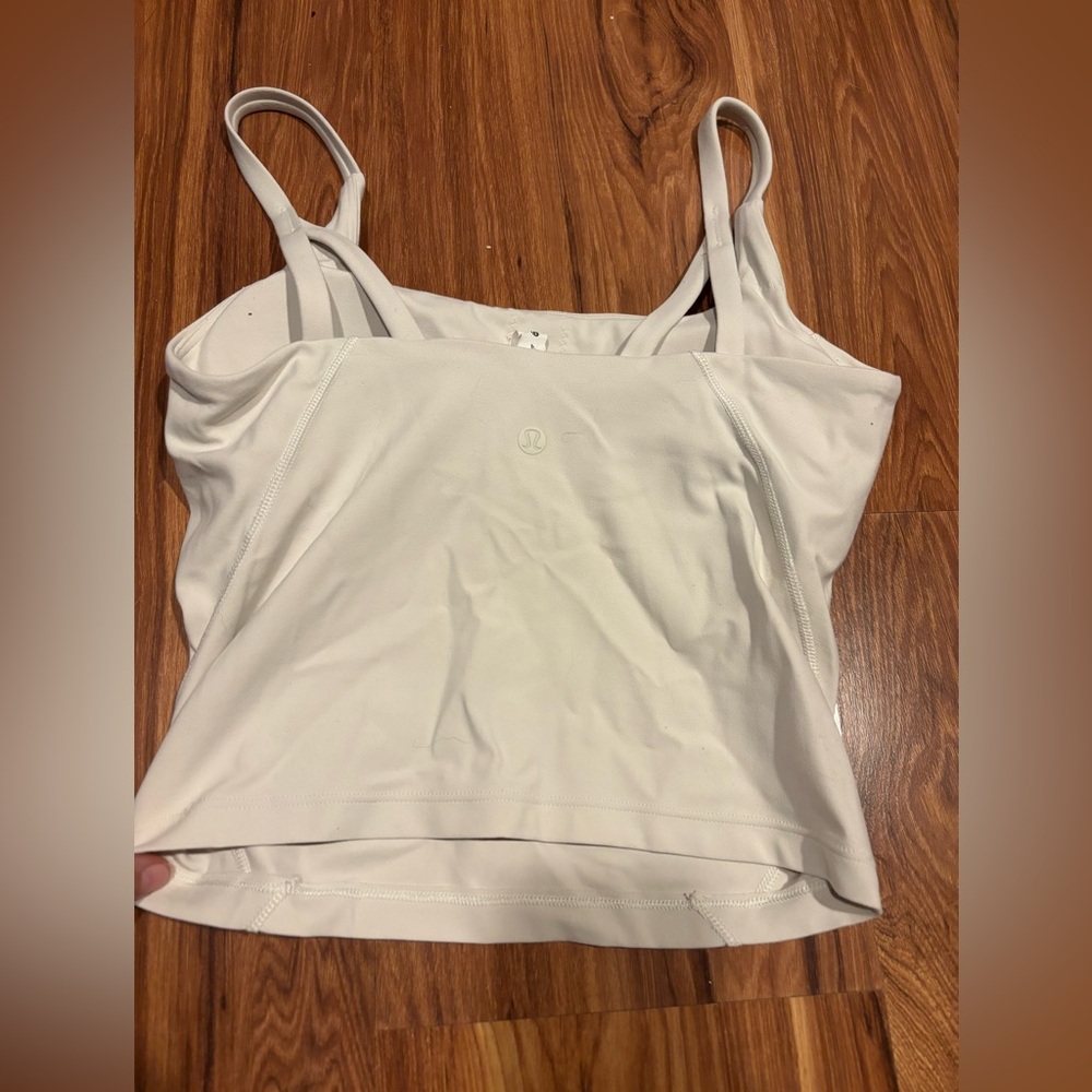 Lululemon strappy nulu shelf tank top in color bone size 4